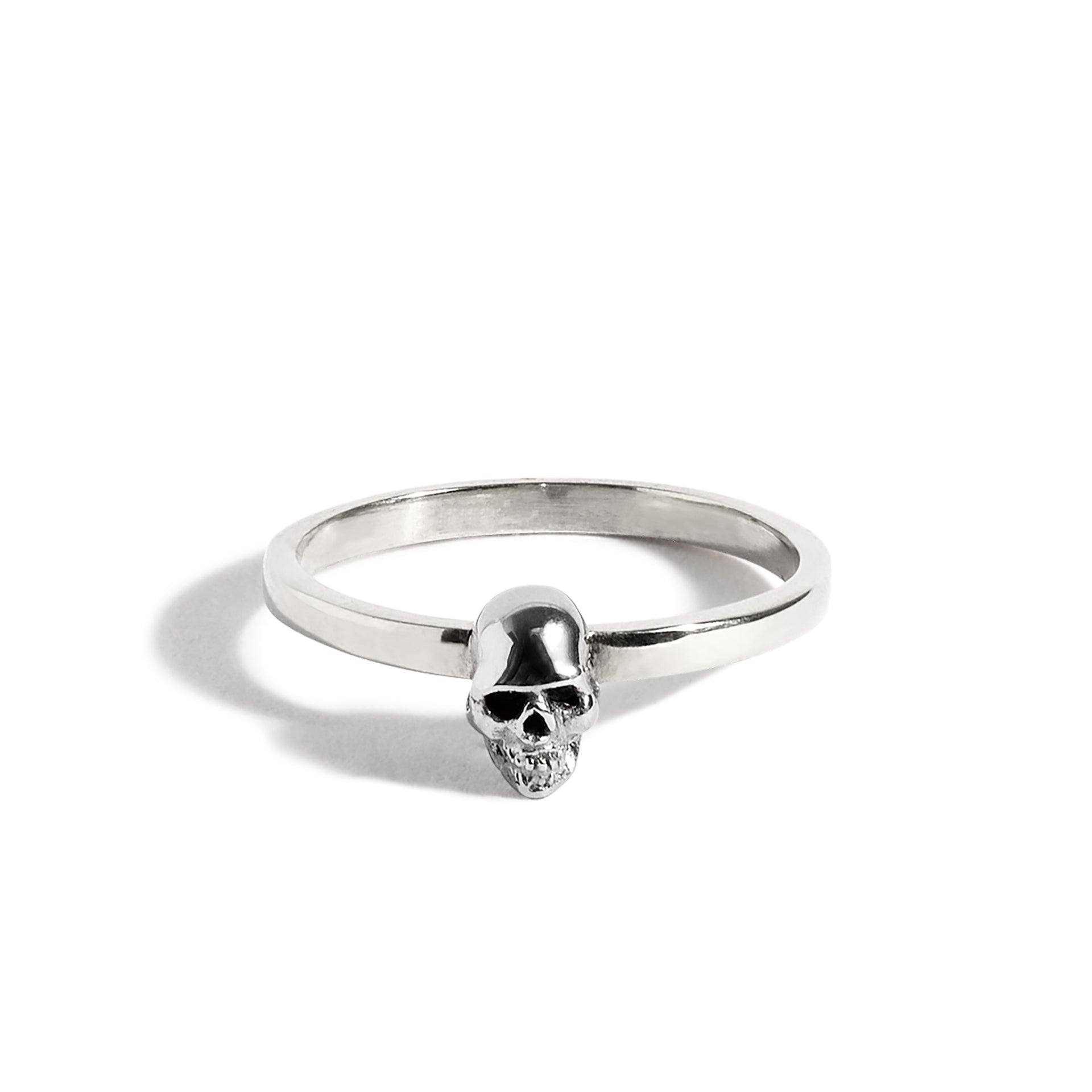 Platinum 'Cross My Heart' Skull Stacking Band – The Great Frog London
