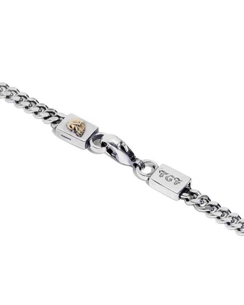Flat Curb Chain Necklace With 18ct Gold Skull – The Great Frog London