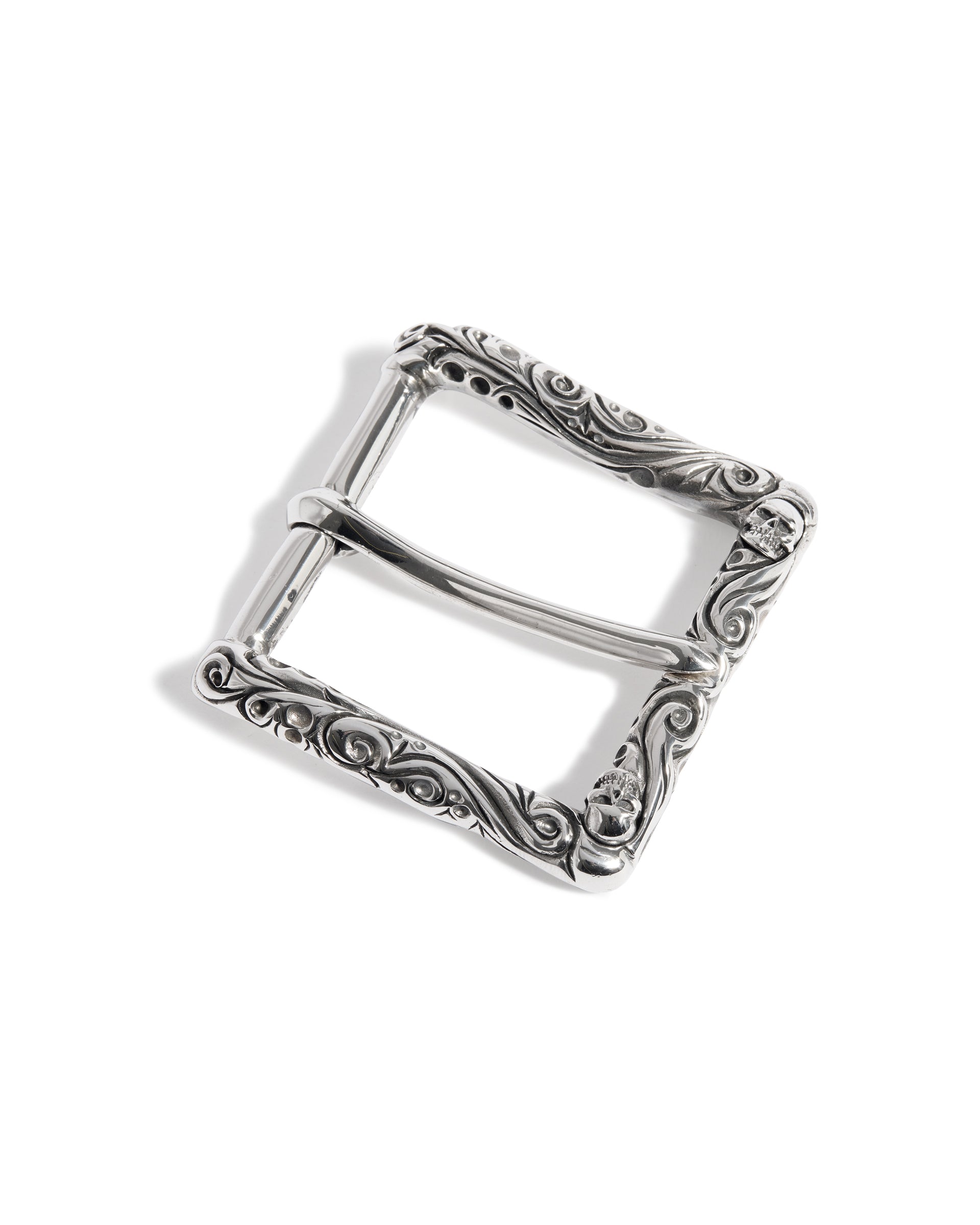 Ornate Belt Buckle with Silver Skulls – The Great Frog London