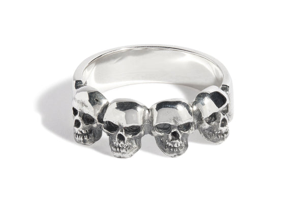 4 Small Skulls Ring
