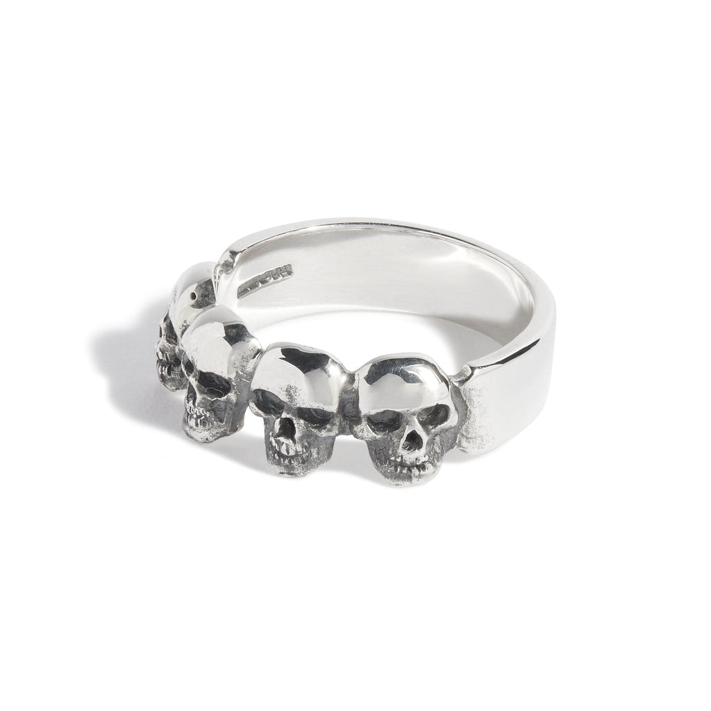 4 Small Skulls Ring
