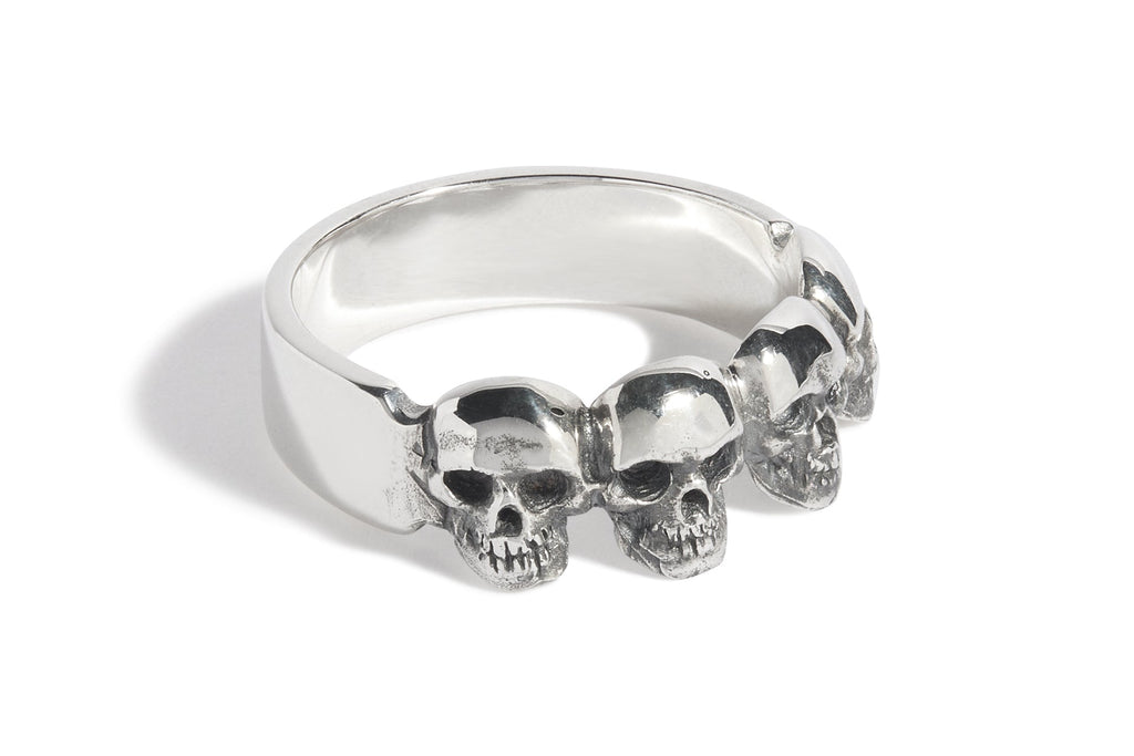 4 Small Skulls Ring