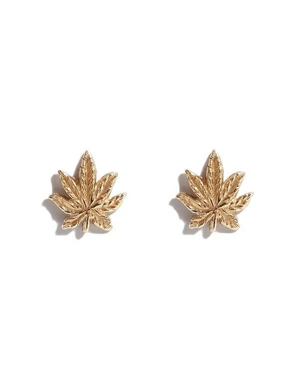9ct Gold Sweet Leaf Studs (not pair)