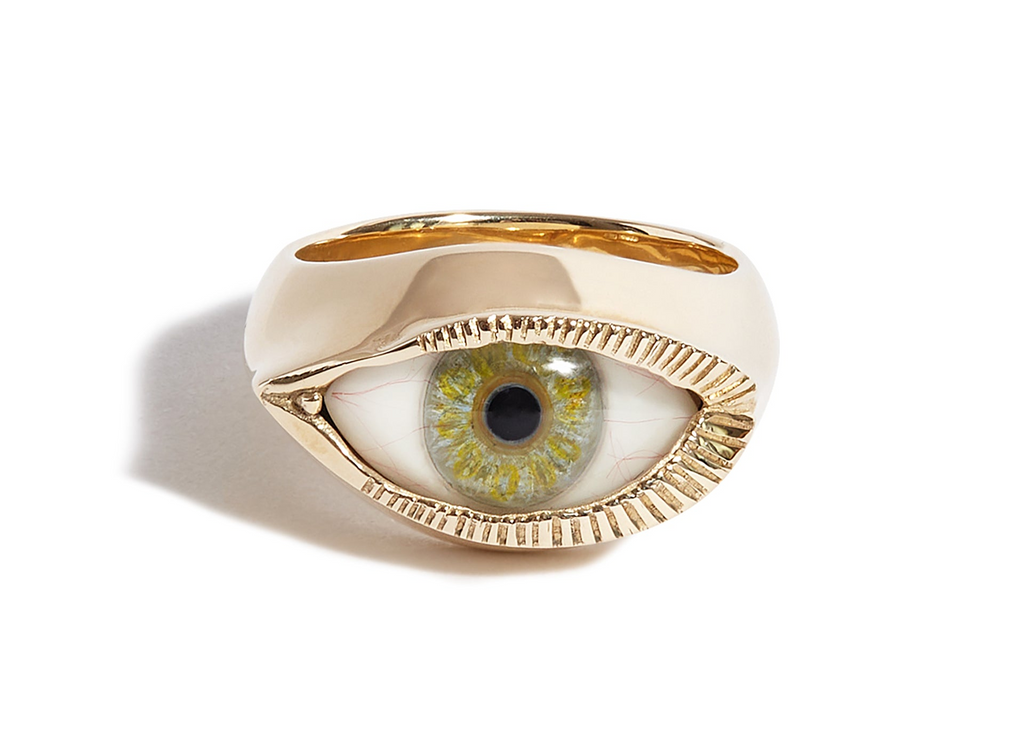 Solid 9ct Gold Small Eye Ring