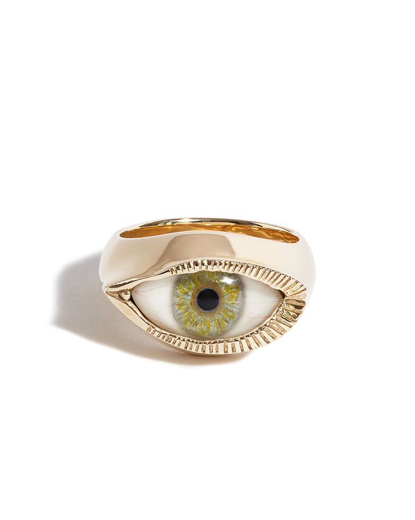 Solid 9ct Gold Small Eye Ring