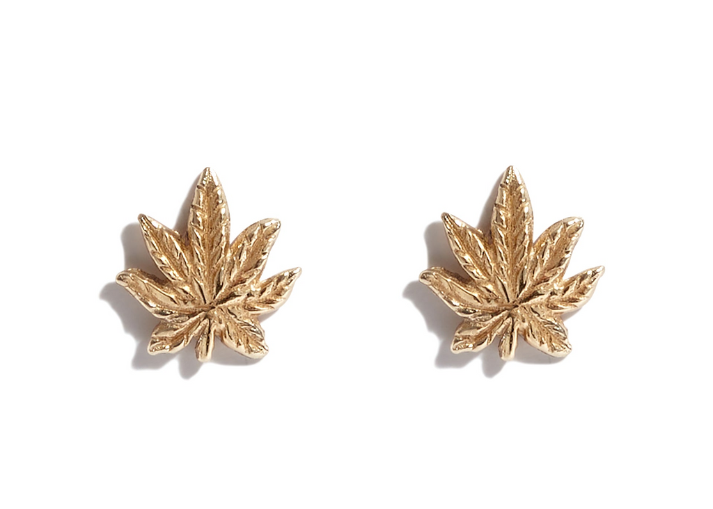 9ct Gold Sweet Leaf Studs (not pair)