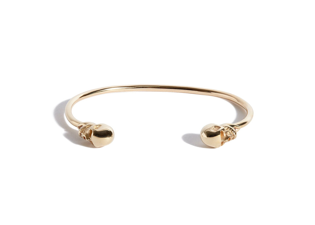 Solid 9ct Gold Thin Skulls Bangle