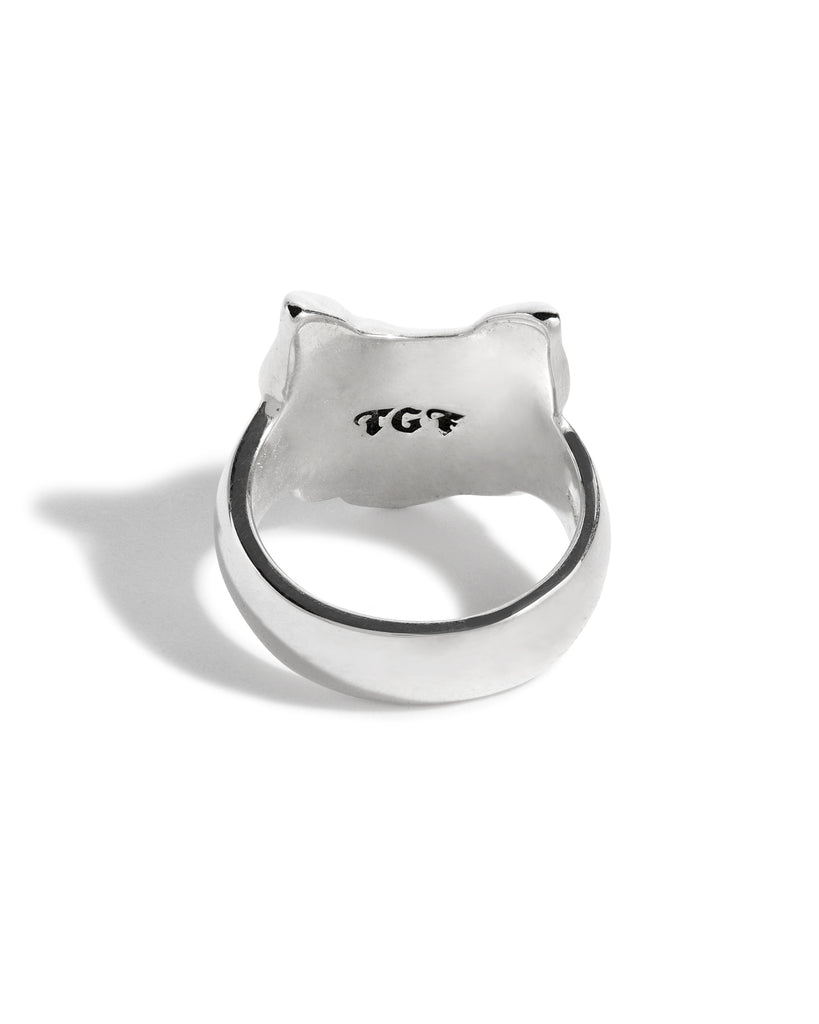 Cat Ring with Diamond Eyes