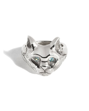 Cat Ring with Topaz Eyes