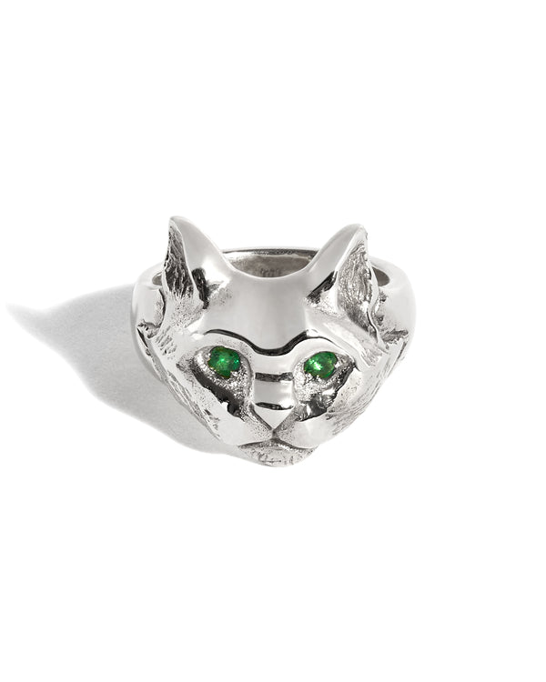 Cat Ring with Emerald Eyes