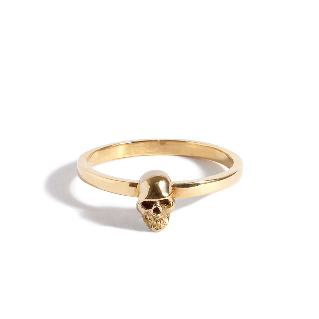 18ct Gold 'Cross My Heart' Skull Stacking Band