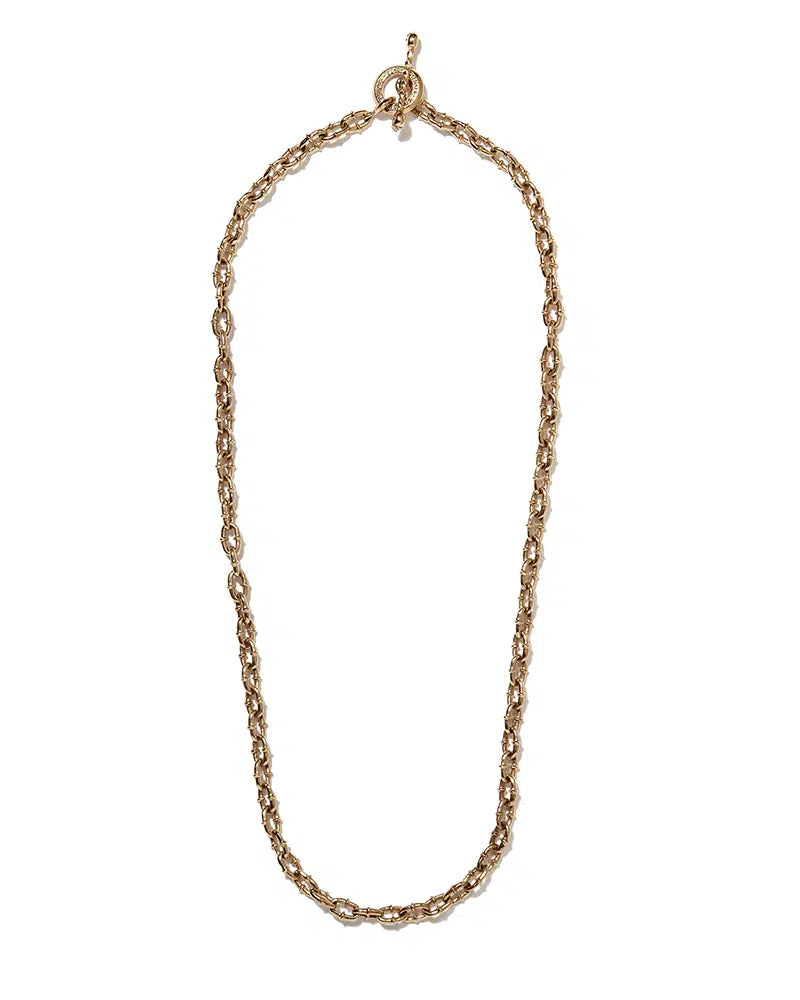 Solid Gold Micro Lock Down Necklace