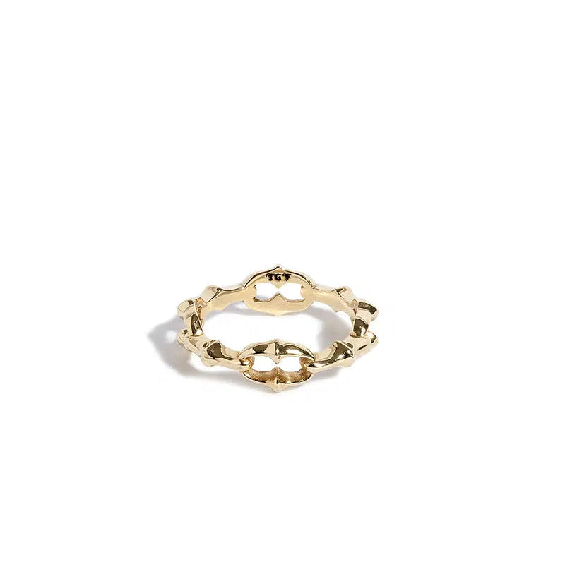 Solid Gold Micro Lock Down Ring