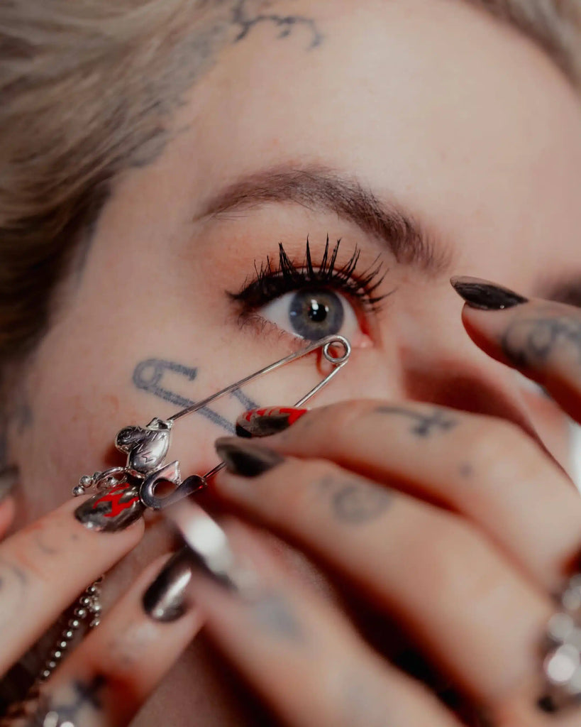 TGF x Emily Malice Heart Safety Pin Pendant &amp; Chain