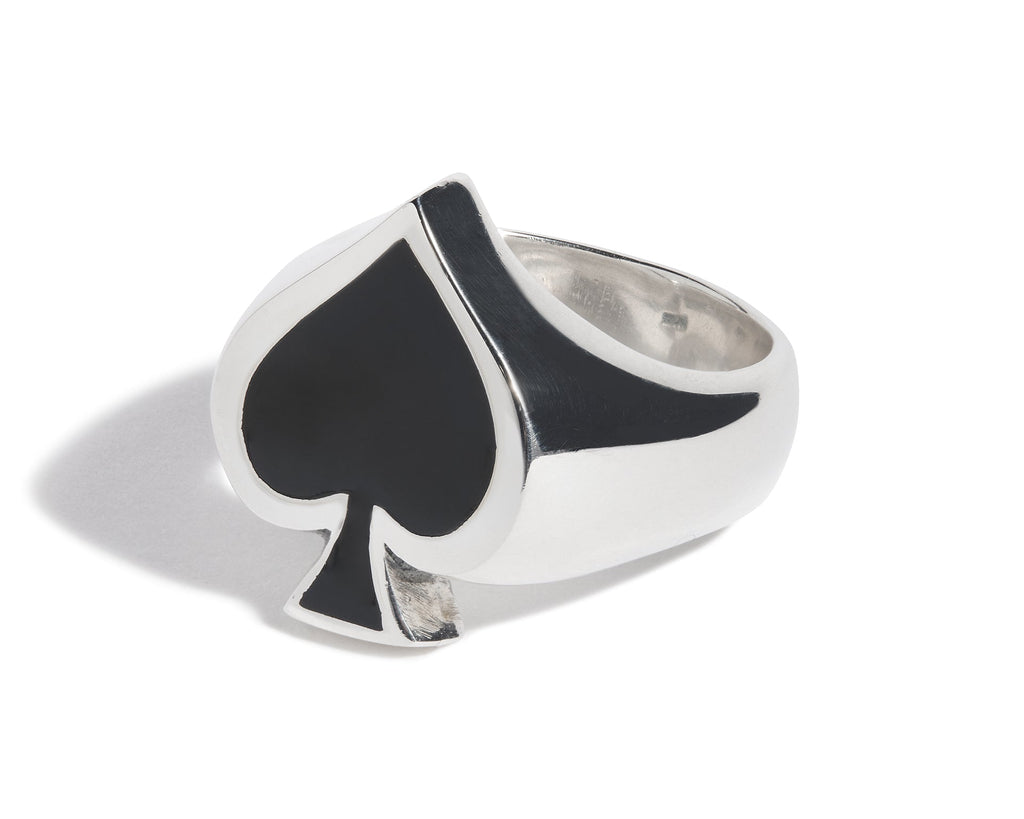 Enamel Ace of Spades Ring