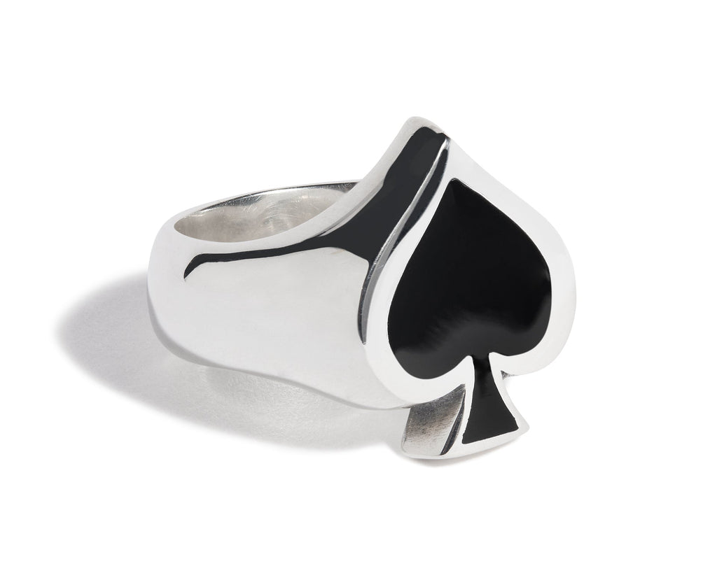 Enamel Ace of Spades Ring