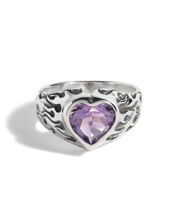 Flaming Heart Gem Ring