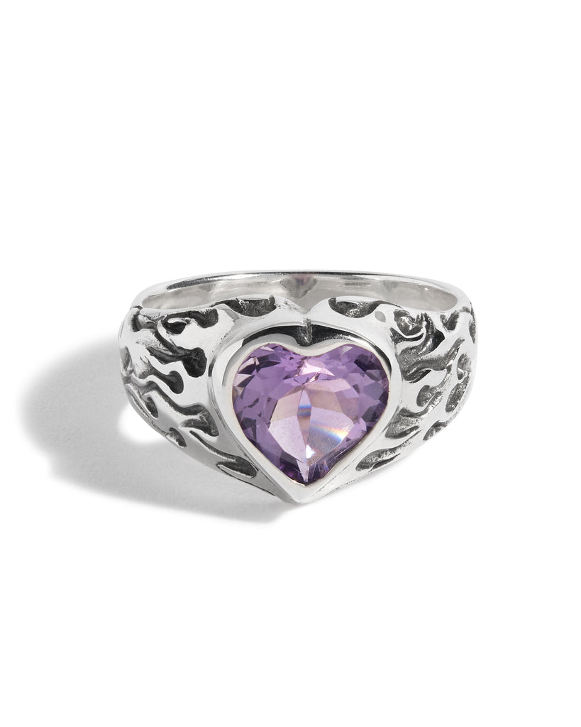 Flaming Heart Gem Ring