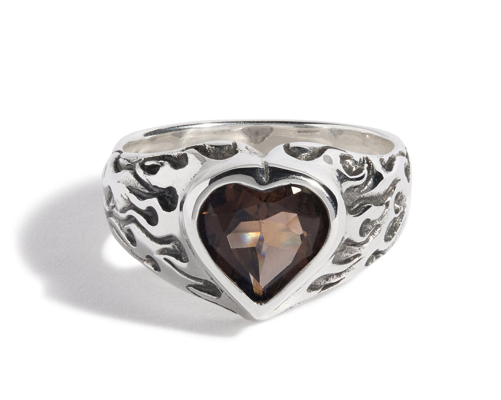 Flaming Heart Gem Ring