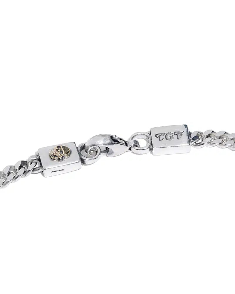 Flat Curb Chain Bracelet With 18ct Skull – The Great Frog London