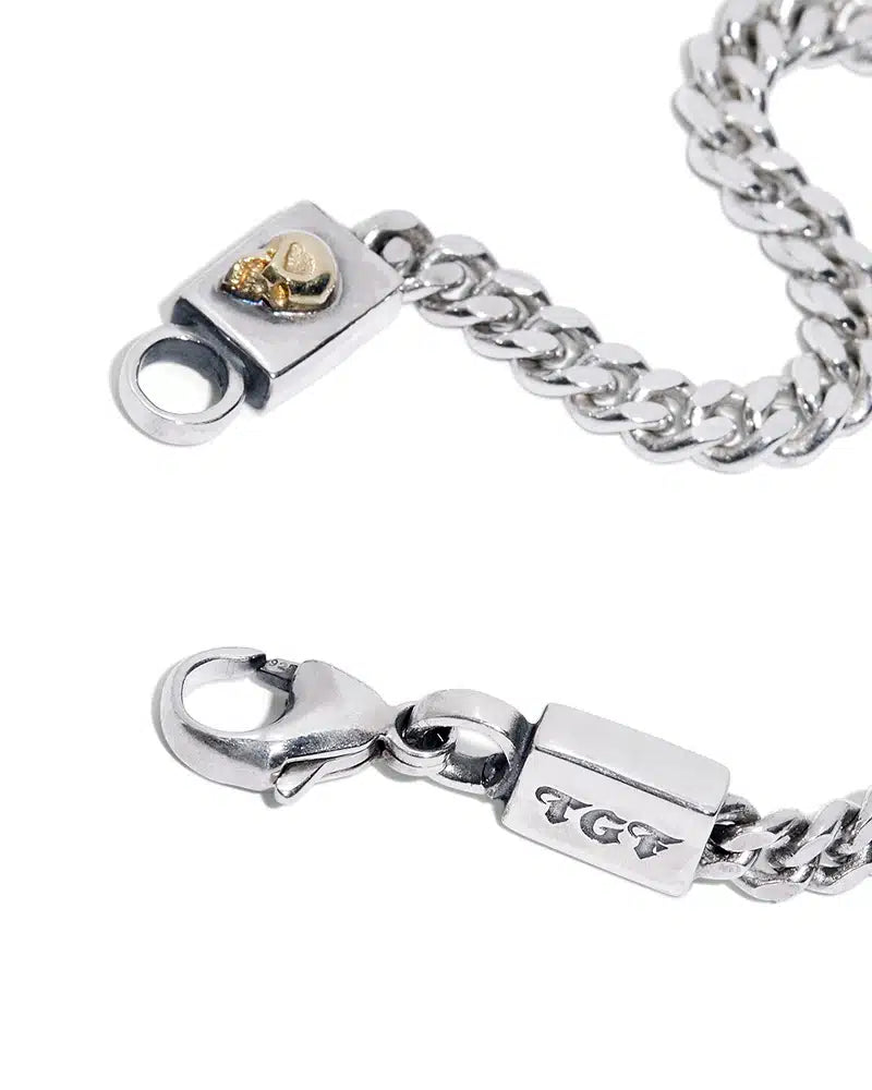 Flat Curb Chain Bracelet With 18ct Skull – The Great Frog London