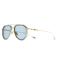 Silver Frame and Blue Lens
