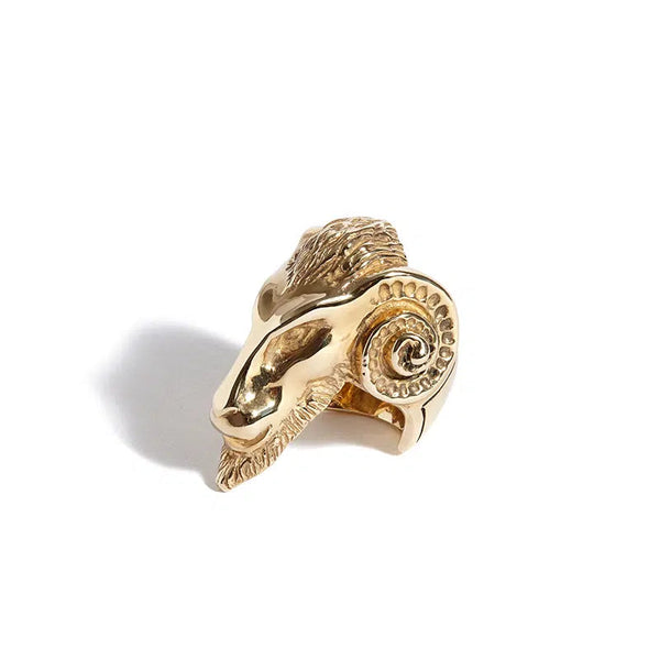 Solid 9ct Gold Ancient Goat Ring