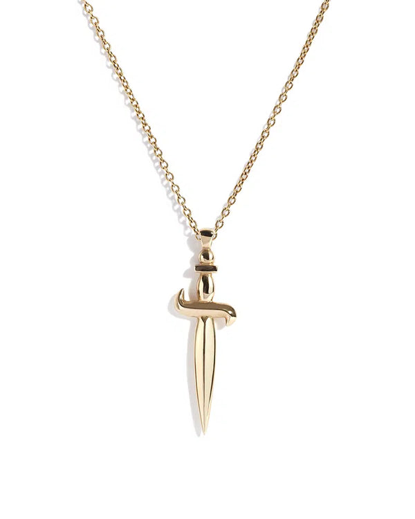 Solid 9ct Gold Plain Dagger Pendant