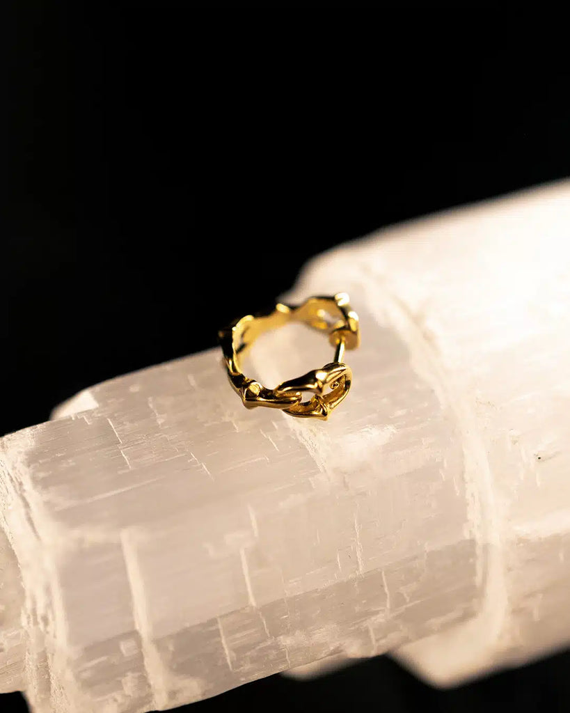 18ct Gold Plated Lock Down Hoop (Single)