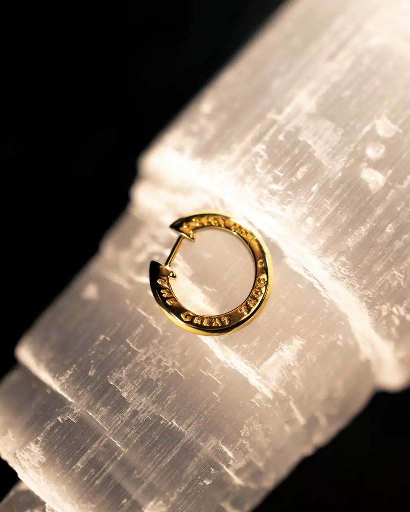 18ct Gold Plated TGF Logo Hoop (Single)