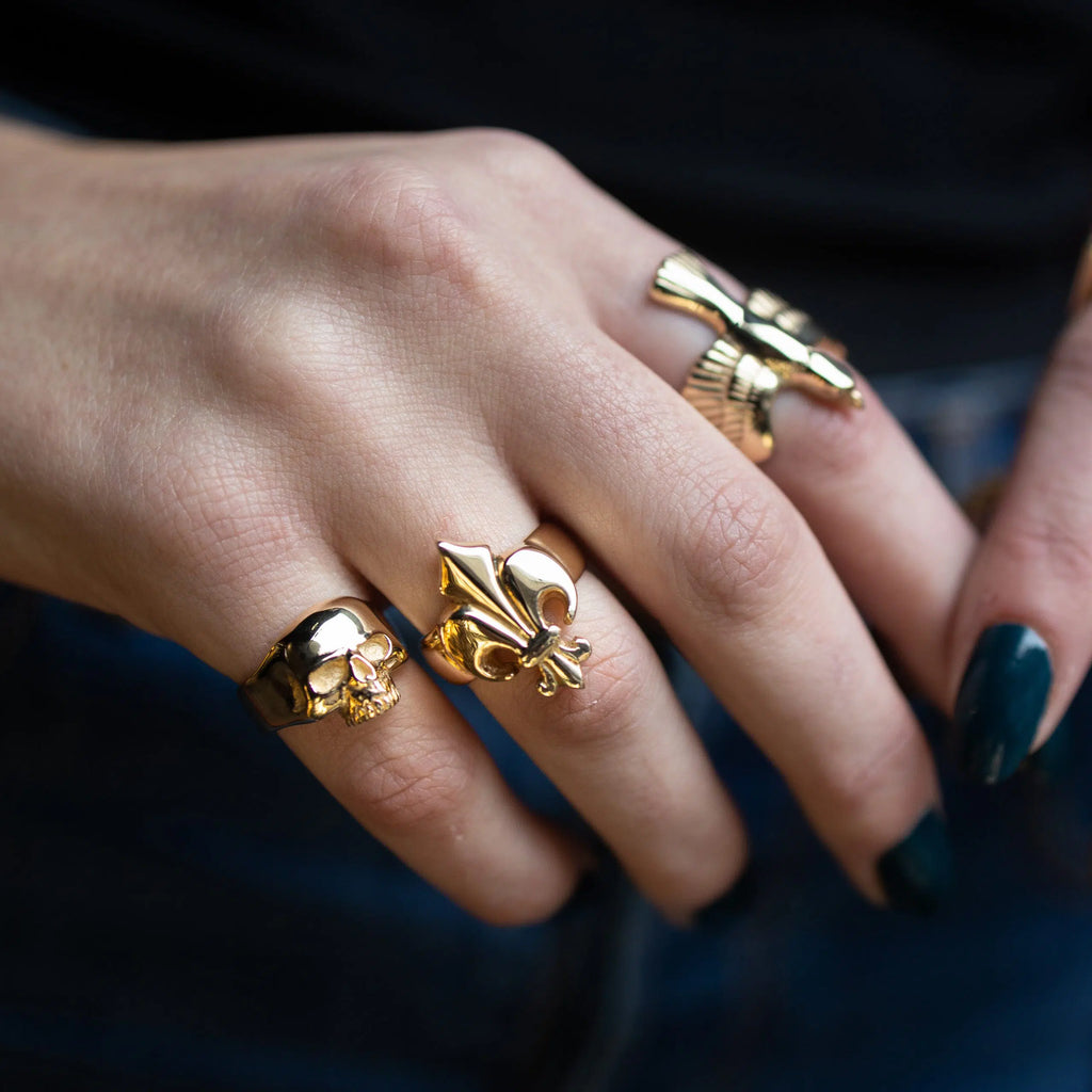 9ct Gold Small Fleur De Lis Ring