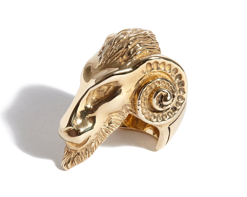 Solid 9ct Gold Ancient Goat Ring