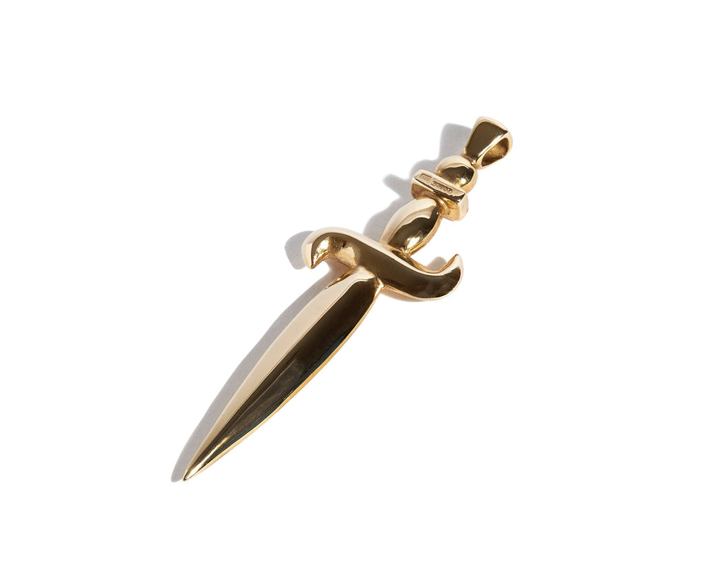 Solid 9ct Gold Plain Dagger Pendant