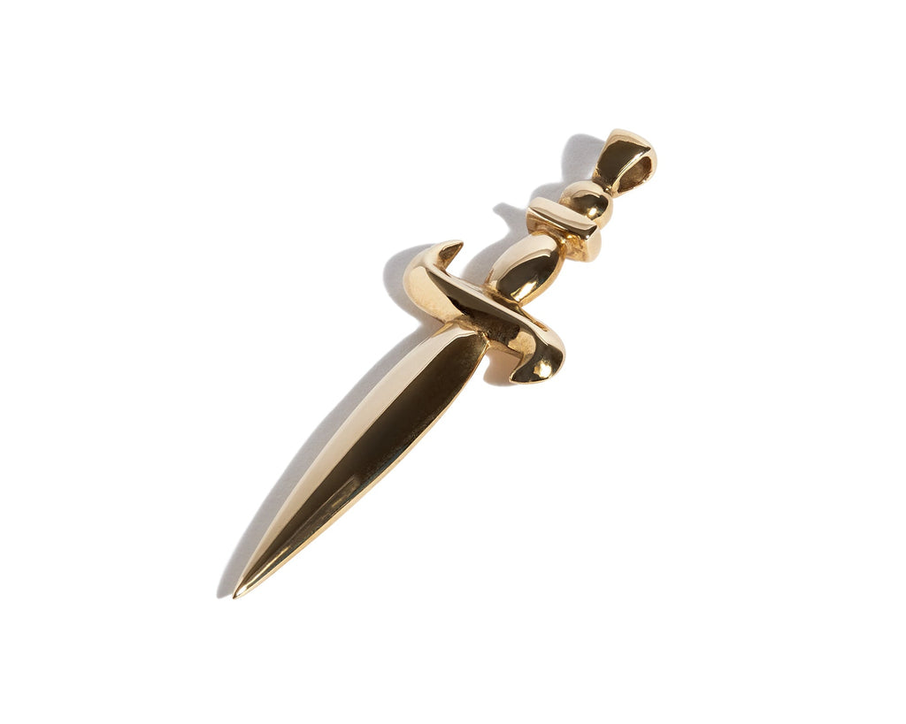 Solid 9ct Gold Plain Dagger Pendant