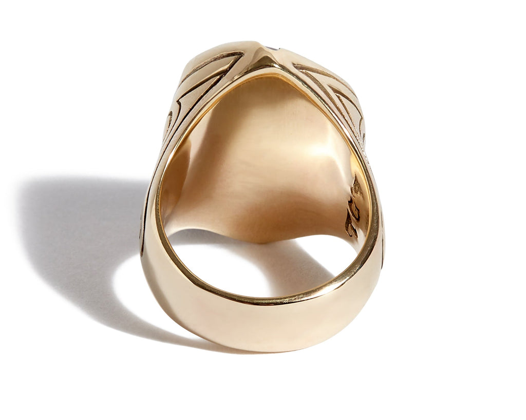 Solid 9ct Gold Engraved Eye Ring