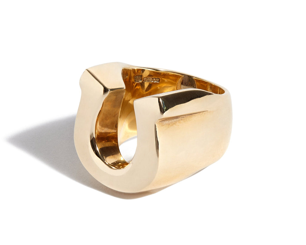 Solid 9ct Gold Plain Horseshoe Ring