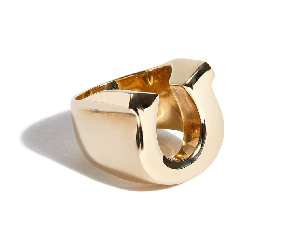 Solid 9ct Gold Plain Horseshoe Ring