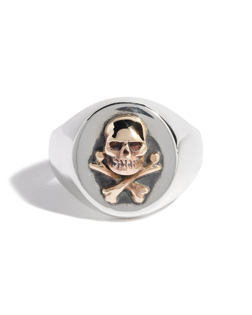 Gold Skull & Crossbones Signet