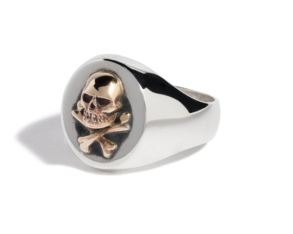 Gold Skull & Crossbones Signet