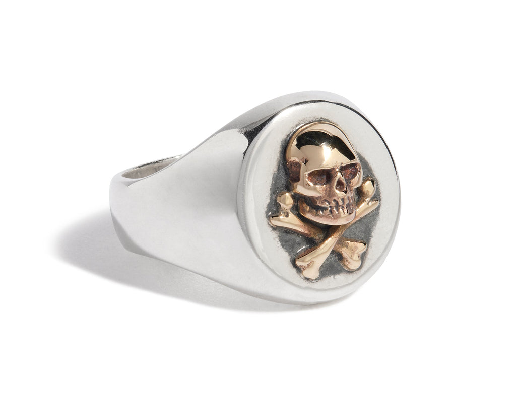 Gold Skull & Crossbones Signet
