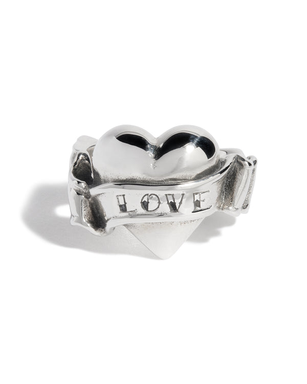 Heart & Banner "Love" Ring