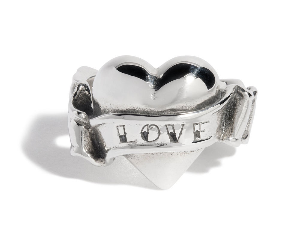 Heart & Banner "Love" Ring