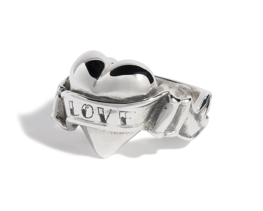 Heart & Banner "Love" Ring