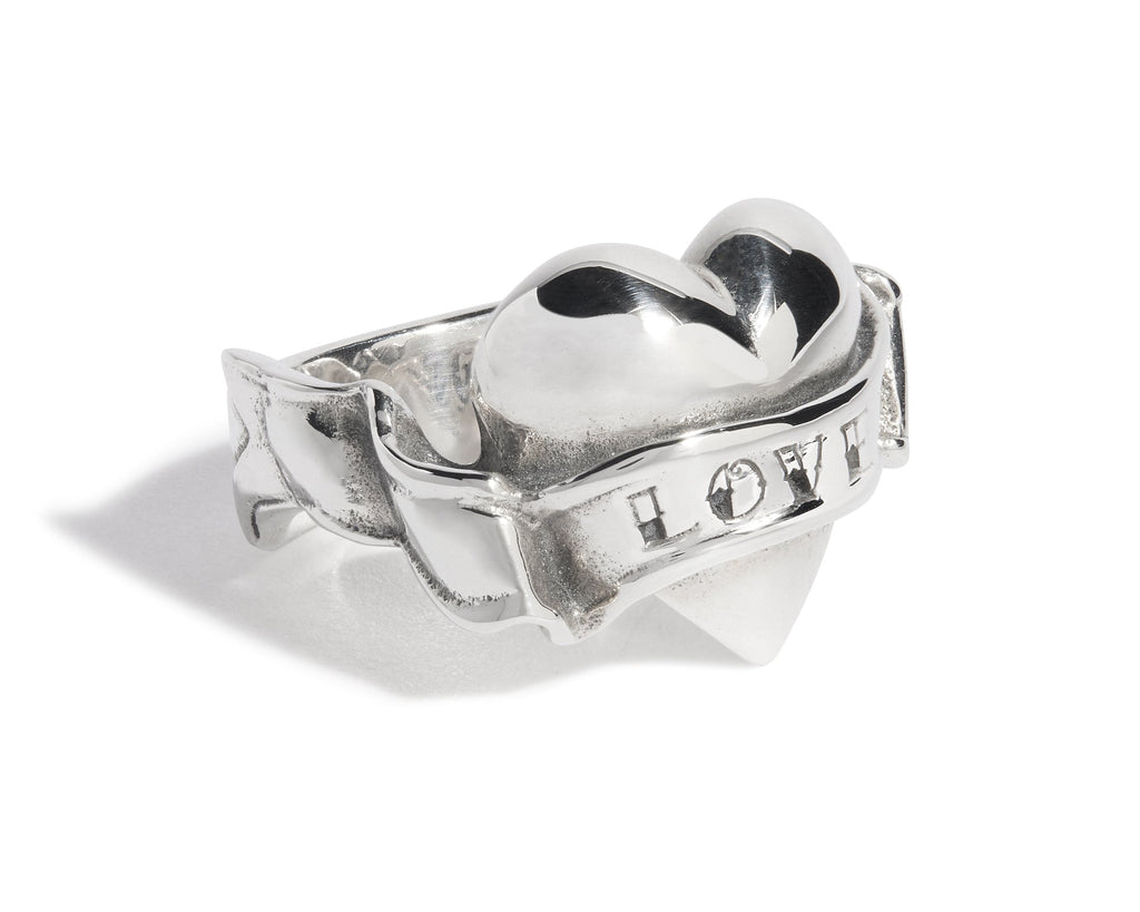 Heart & Banner "Love" Ring