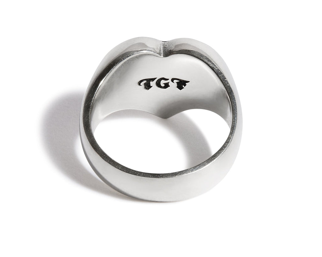 Engraved Solid Heart Ring