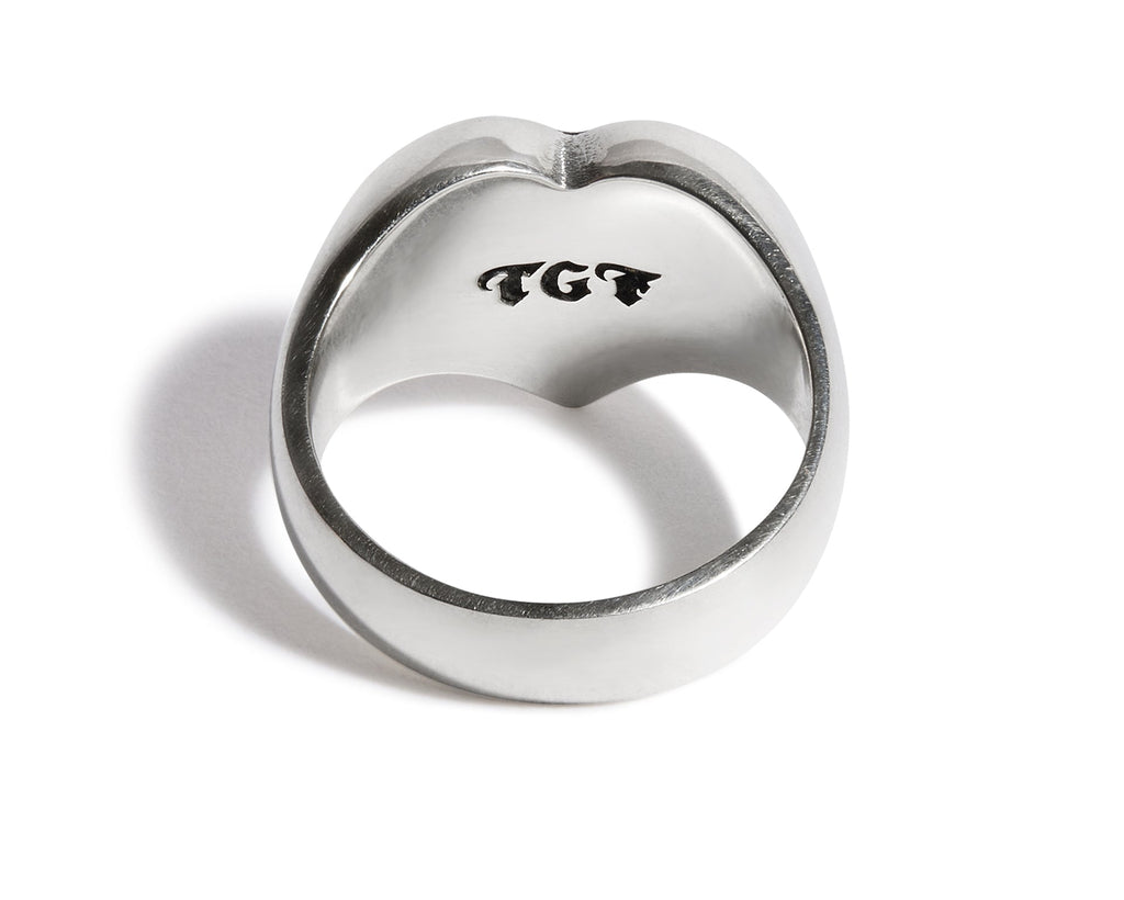Engraved Solid Heart Ring