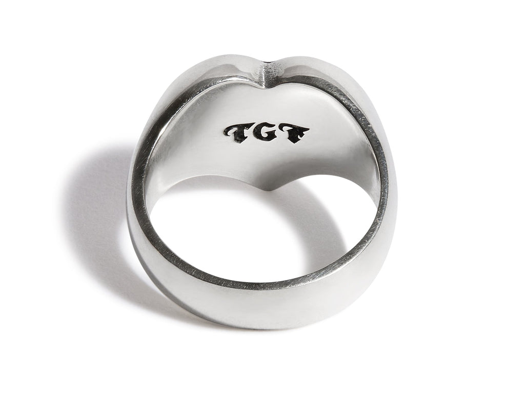 Engraved Solid Heart Ring