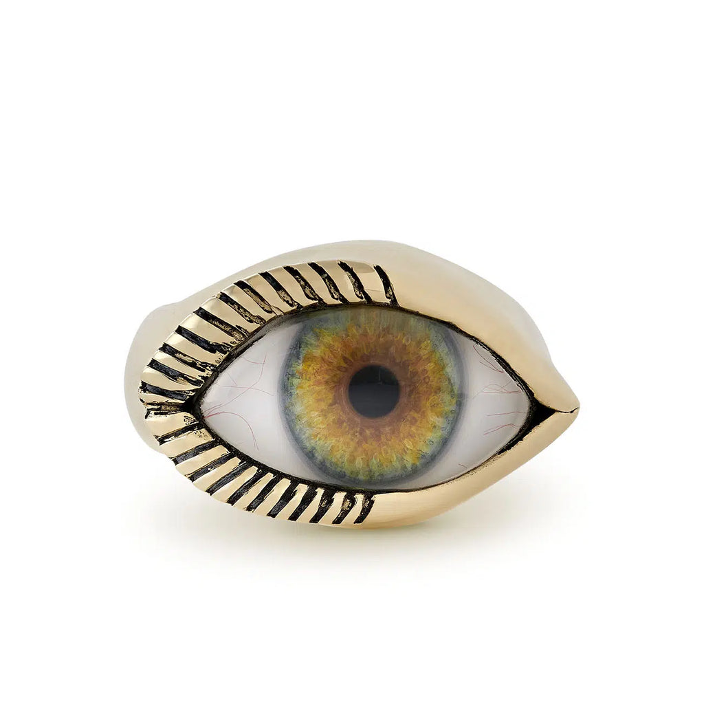 Solid 9ct Gold Horizontal Eye Ring