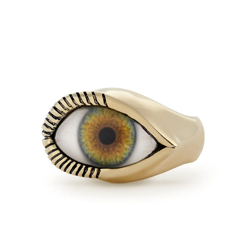 Solid 9ct Gold Horizontal Eye Ring
