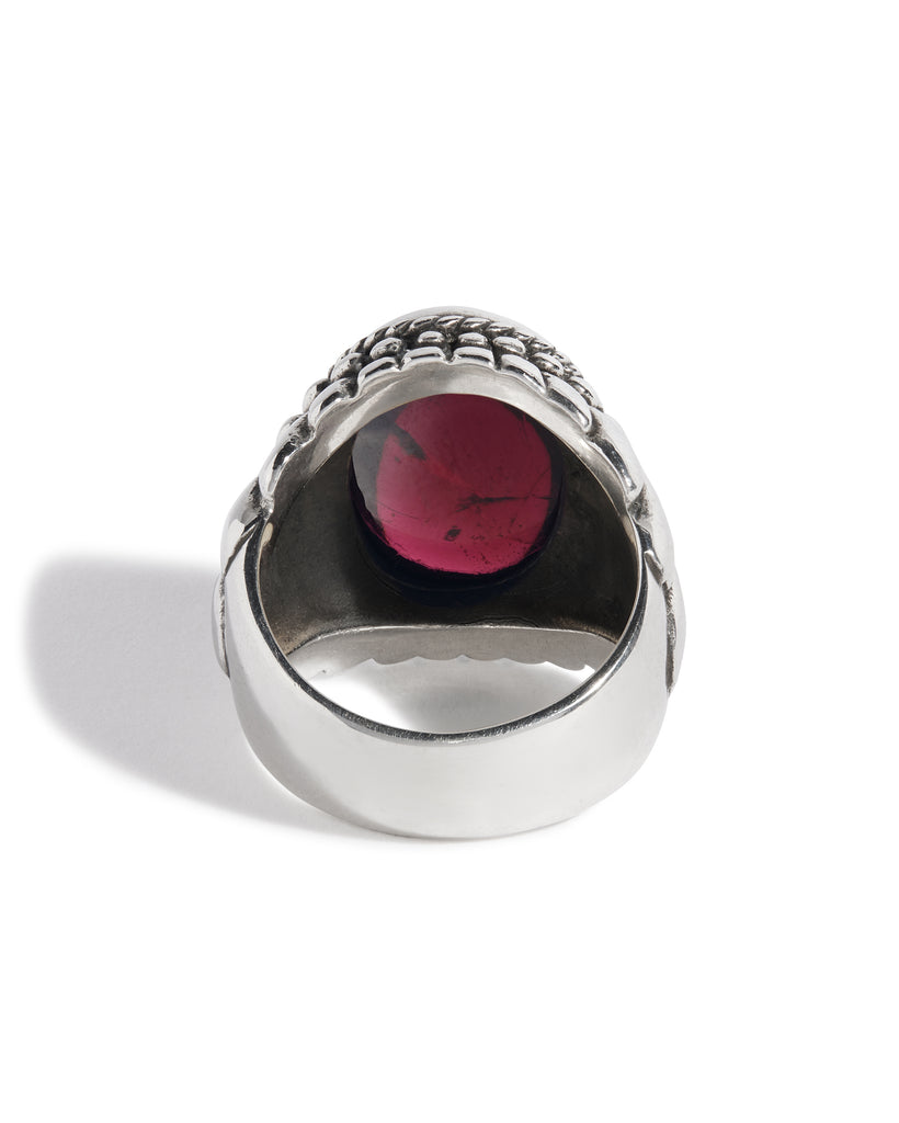 Garnet Large Feather Setting Ring